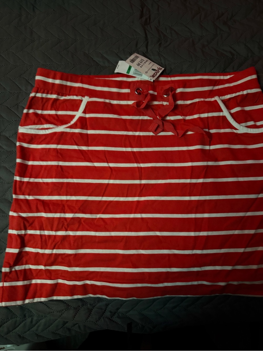 Striped Red & White Skirt